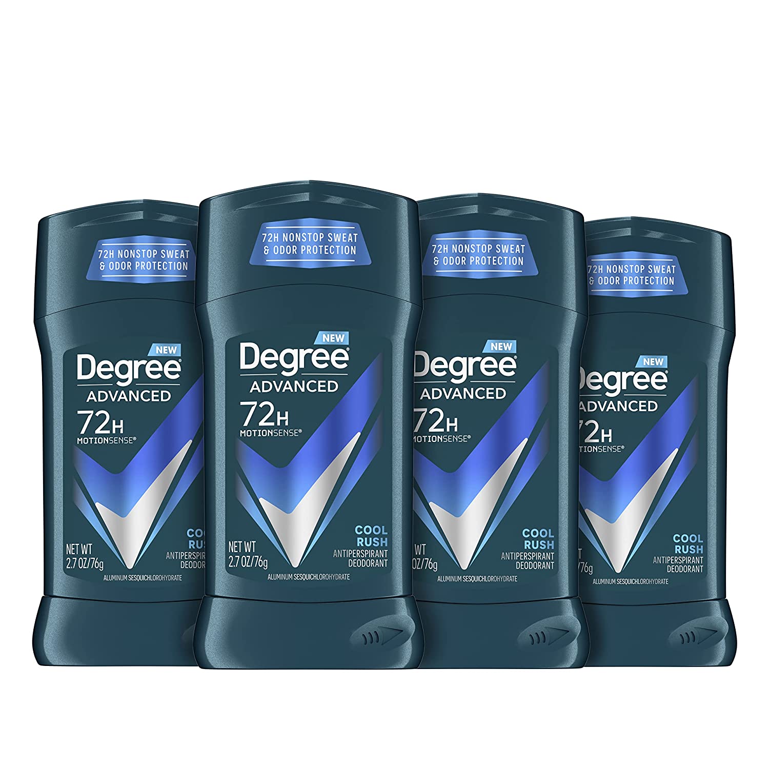 Degree Men Advanced Protection Antiperspirant Deodorant Cool Rush 4 count 72-Hour Sweat and Odor Protection Antiperspirant For Men With MotionSense Technology 2.7 oz - Image 1